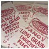 4 Cotton Rice Sacks Port of Call 4 Cotton Rice Sacks Port of Call