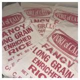 4 Cotton Rice Sacks Port of Call