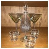 Large Martini Glasses w/ Decanter Large Martini Glasses w/ Decanter
