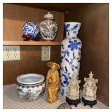 Oriental Style Porcelain w/Resin Figures Oriental Style Porcelain w/Resin Figures