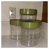 4 Vintage Pyrex Glass Canisters 4 Vintage Pyrex Glass Canisters