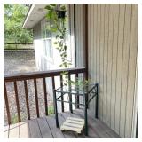 Live Ivy, Rolling Wood Plant Stand, Glass Top Live Ivy, Rolling Wood Plant Stand, Glass Top