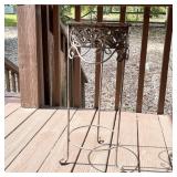 Metal & Wicker Plant Stand Shows Wear Metal & Wicker Plant Stand Shows Wear