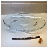 Crystal Dish w/ Japanese Style Letter Opener Crystal Dish w/ Japanese Style Letter Opener