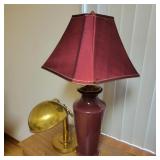 Red Ceramic W/ Metal Lamp Red Ceramic W/ Metal Lamp