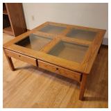 Custom Oak Locking Display Coffee Table Custom Oak Locking Display Coffee Table