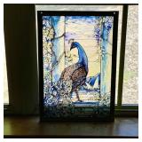 Stain Glass Style Peacock Damaged Stain Glass Style Peacock Damaged