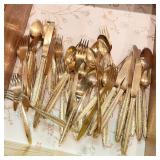 Lot of Gold Style Flatware Shows Wear Lot of Gold Style Flatware Shows Wear