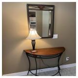Cherry Wood Entry Table w/Lamp Cherry Wood Entry Table w/Lamp