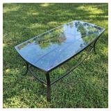 Metal Coffee Table w/Glass Top