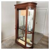 Cherry Wood Glass Curio Cabinet