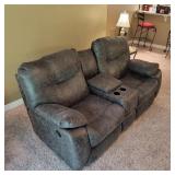Southern Motion Reclining Love Seat w/Cup Holders Southern Motion Reclining Love Seat w/Cup Holders