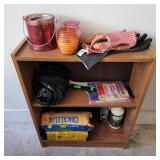 2 Tier Wooden Shelf w/Household Contents