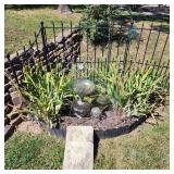 Garden Bird Bath w/Glass Decorations & Stakes