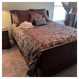 Ashley Furniture Queen Bed Set wMattress & Bedding