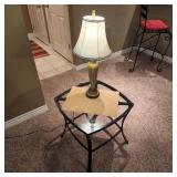 Glass Top End Table w/Lamp