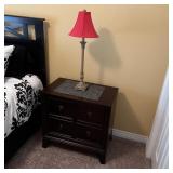 2 Drawer Wood Nighstand w/Lamp 2 Drawer Wood Nighstand w/Lamp