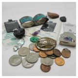 Sterling, Cubic Zirconia, & Coin Lot Sterling, Cubic Zirconia, & Coin Lot