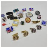 Lot of Union / Political Cufflinks, Tacks, & Pins