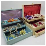 Vinage Lady Buxton Jewelry Box w/ Costume Jewelry