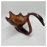 Brown Art Glass Swan