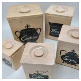 Wooden Nesting Kitchen Canister Set