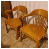 Pair of Vintage Courtroom Style Chairs