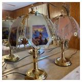 Pair of Iconic 80s Brass Lamps