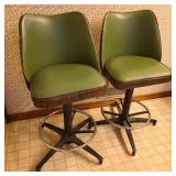 Pair of Retro Green Chairs