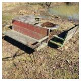 Lot of 3 Vintage Metal Framed Outdoor Benches Lot of 3 Vintage Metal Framed Outdoor Benches