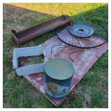 Lot of Rusty Metal w/ Heavy Hog Trough Lot of Rusty Metal w/ Heavy Hog Trough