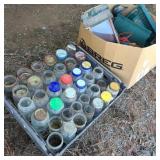 Box Lot w/ Jars, Decoy, & Fishing Reels Box Lot w/ Jars, Decoy, & Fishing Reels