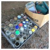 Box Lot w/ Jars, Decoy, & Fishing Reels