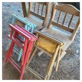 Weathered Chairs w/ Folding Directors Chairs