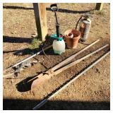 Lot w/ Posthole Diggers, Extinguisher, & T-Post