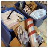 Large Lot of Crafting in Blue Totes w/ Macrame Large Lot of Crafting in Blue Totes w/ Macrame