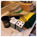 Lot of John Deere Decor w/ Blanket & Brander Lot of John Deere Decor w/ Blanket & Brander