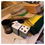 Lot of John Deere Decor w/ Blanket & Brander