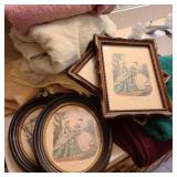 Lot of Towels w/ Small Victorian Lady Art Lot of Towels w/ Small Victorian Lady Art