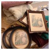 Lot of Towels w/ Small Victorian Lady Art