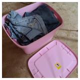 Pink Tote Full of Denim Scraps Pink Tote Full of Denim Scraps