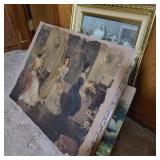 Stack of Vintage Art w/ Anvil Stack of Vintage Art w/ Anvil