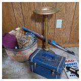 Towels in Basket w/ Old Pedestal Ashray Lot Towels in Basket w/ Old Pedestal Ashray Lot