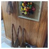 Lot of Decorative Brooms & Fruit Art