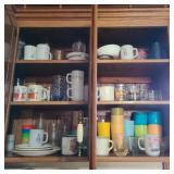 Cabinet of Misc. Cups, Mugs, & Glasses