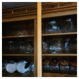 Cabinet Full of Canisters w/ Wooden Lids