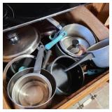 Drawer Full of Assorted Pots, Pans, & Lids Drawer Full of Assorted Pots, Pans, & Lids