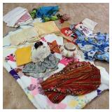 Lot of Assorted Cloth & Linen w/ Large Afghan