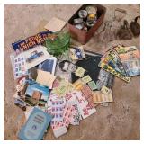 Large Lot w/ Comics, Postcards, Sad Irons, & Jars Large Lot w/ Comics, Postcards, Sad Irons, & Jars