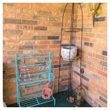 Wrought Iron Plant Shelves & Contents